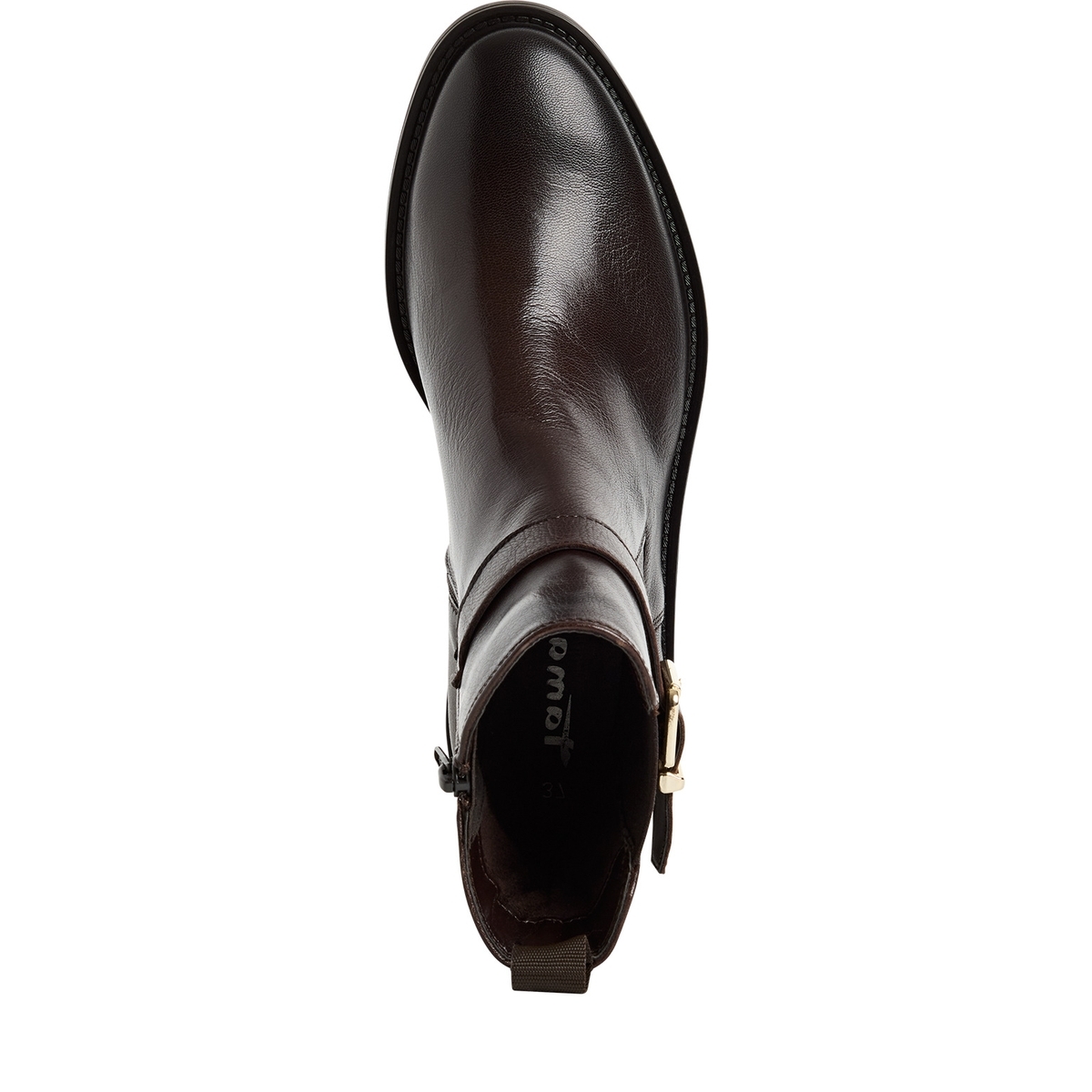 Bottine Chelsea en cuir marron mocca, TAMARIS