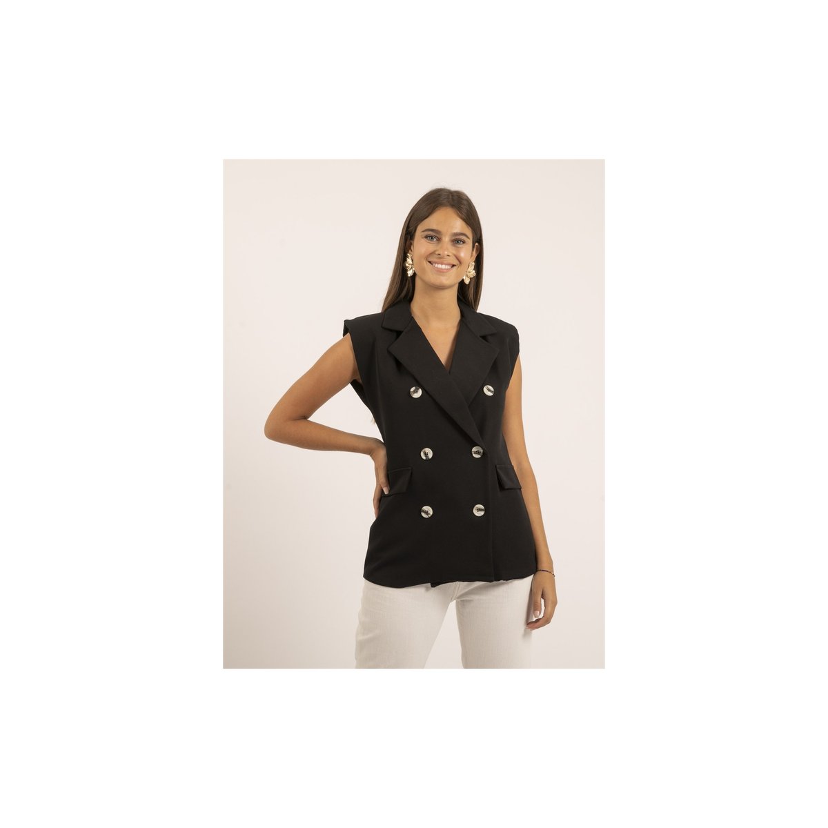 Blazer Sans Manches Uvida noir, DONA LISA