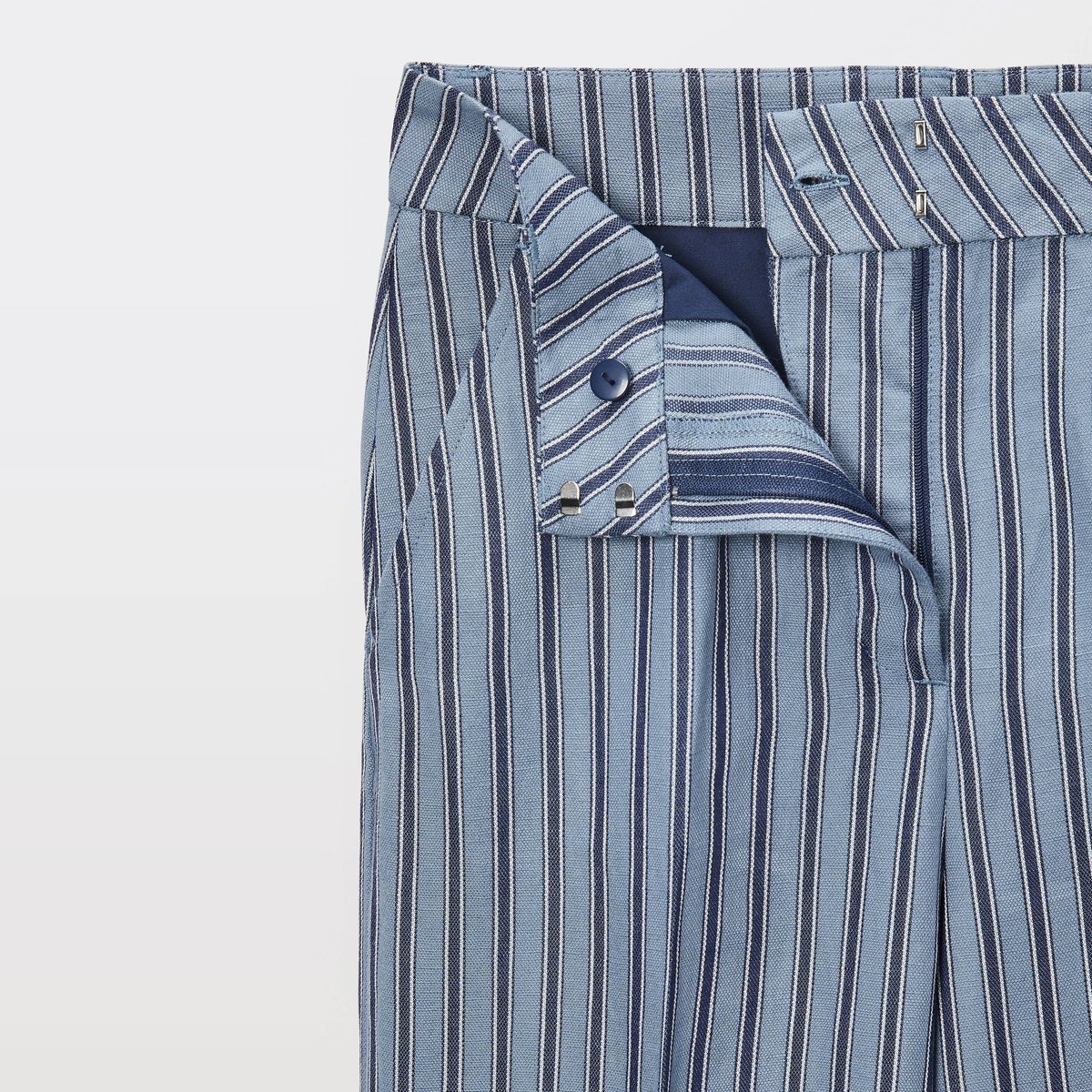 Pantalon large rayé contenant du lin tornade, MONOPRIX