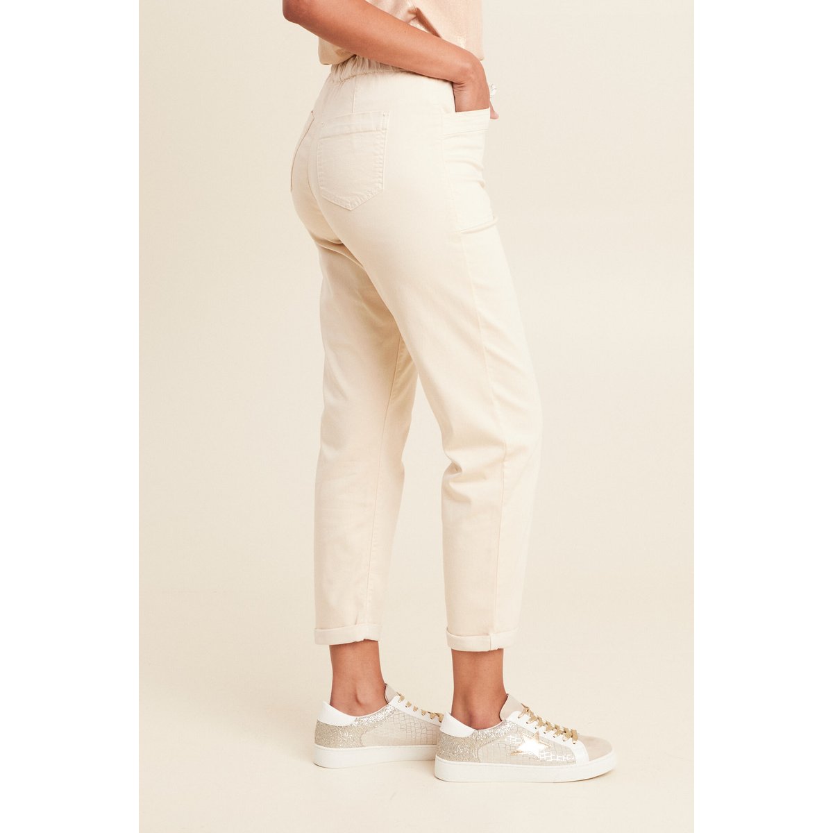 Pantalon flou à coulisse ivoire, BREAL
