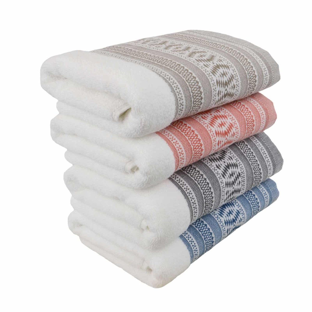 Lot de 2 gants de toilette en coton éponge Ethnique taupe, LINANDELLE