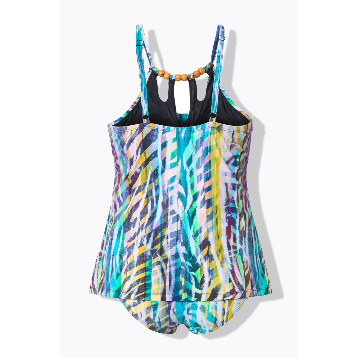 Tankini à bonnets souples. Rayures animales pin clair, ULLA POPKEN