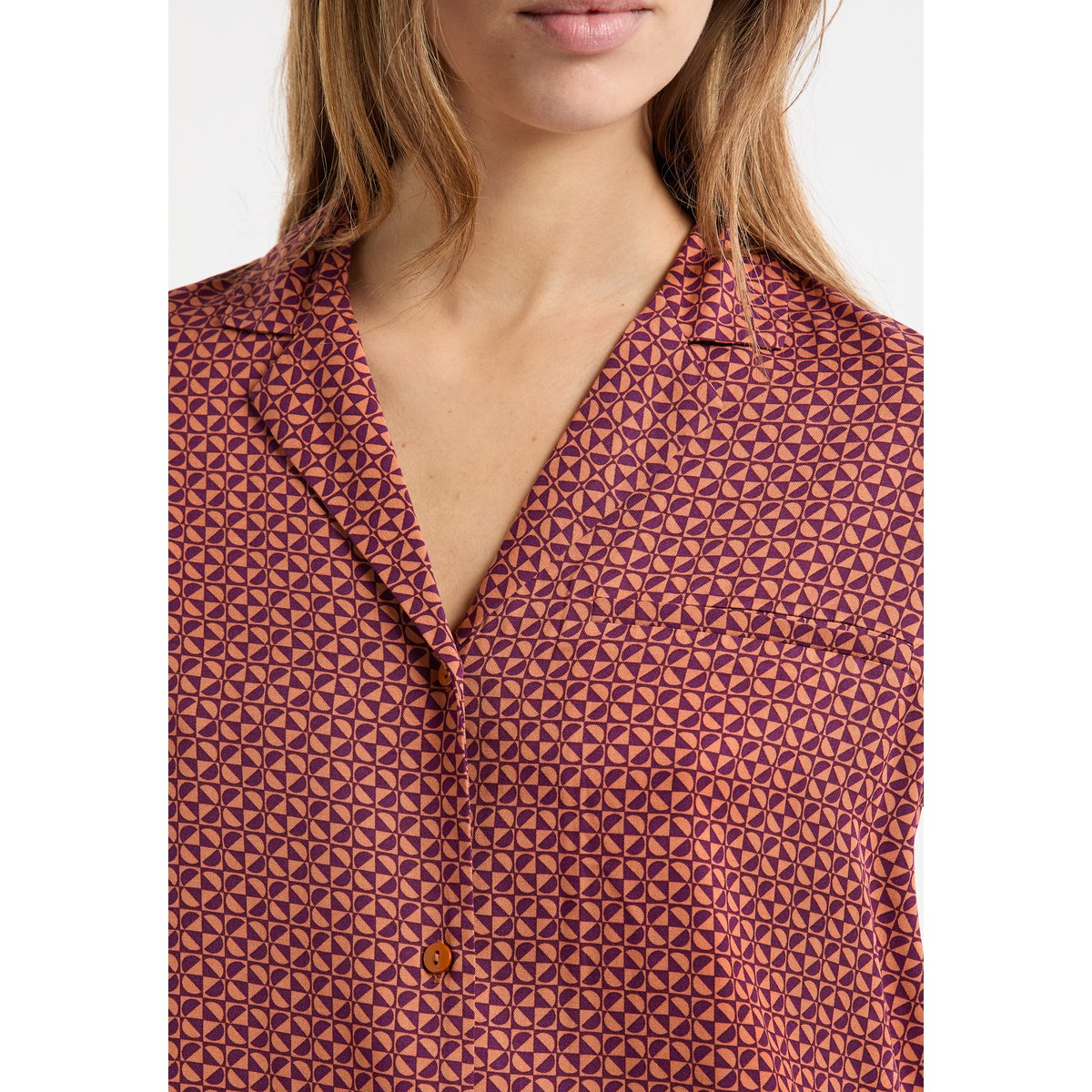 Chemise de pyjama à motifs MISTRAL bordeaux grenat, ETAM