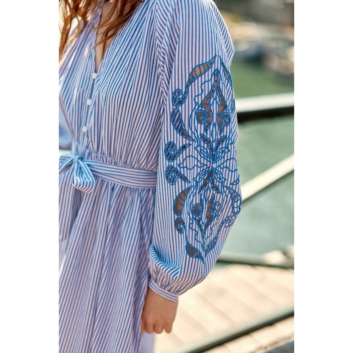 Raby Striped Long Sleeve Dress blue striped/white, LA PETITE ETOILE