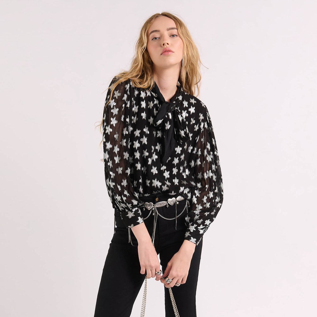 Blouse à motifs étoiles LYLAH noir, WILD
