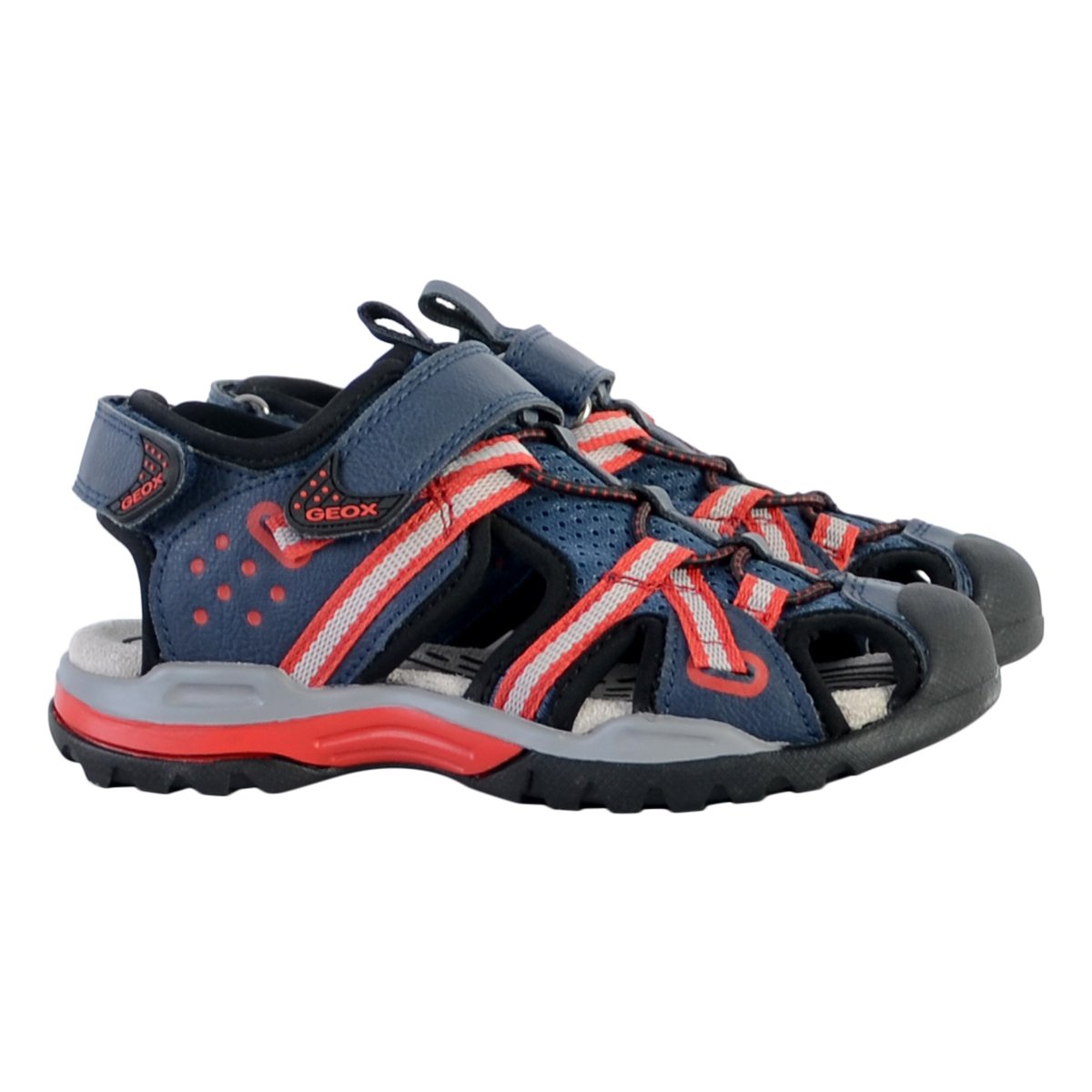 Sandale Cuir  Borealis marine/rouge, GEOX