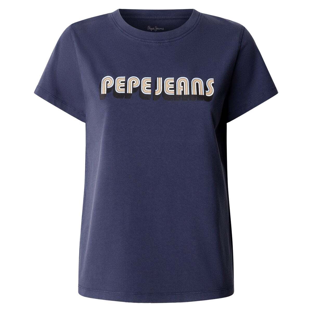 T-Shirt À Logo Rétro Imprimé bleu acier, PEPE JEANS