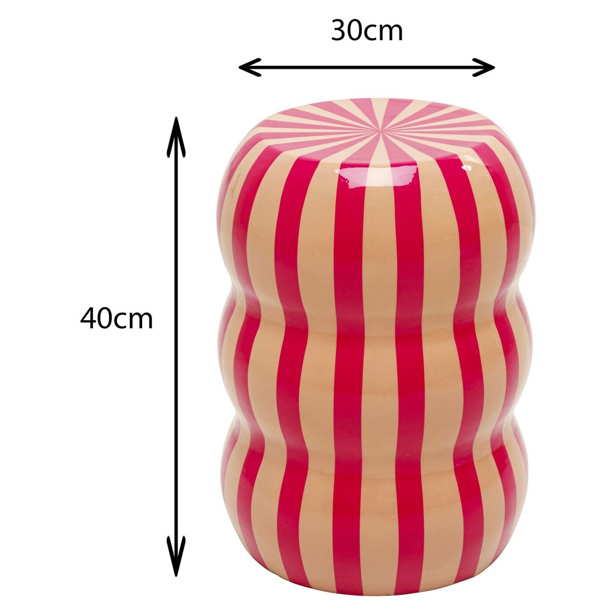 Table d'appoint rayée en acier, CANDY multicolore, KARE DESIGN