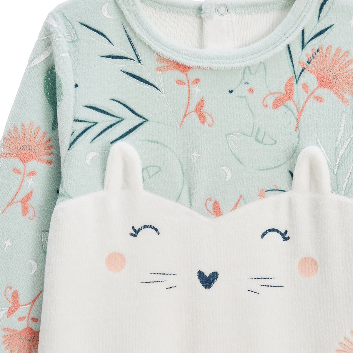 Lot de 2 pyjamas bébé en velours Dina bleu, PETIT BEGUIN