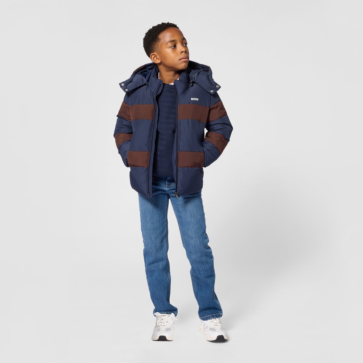 Pull en tricot bleu cargo, BOSS KIDSWEAR