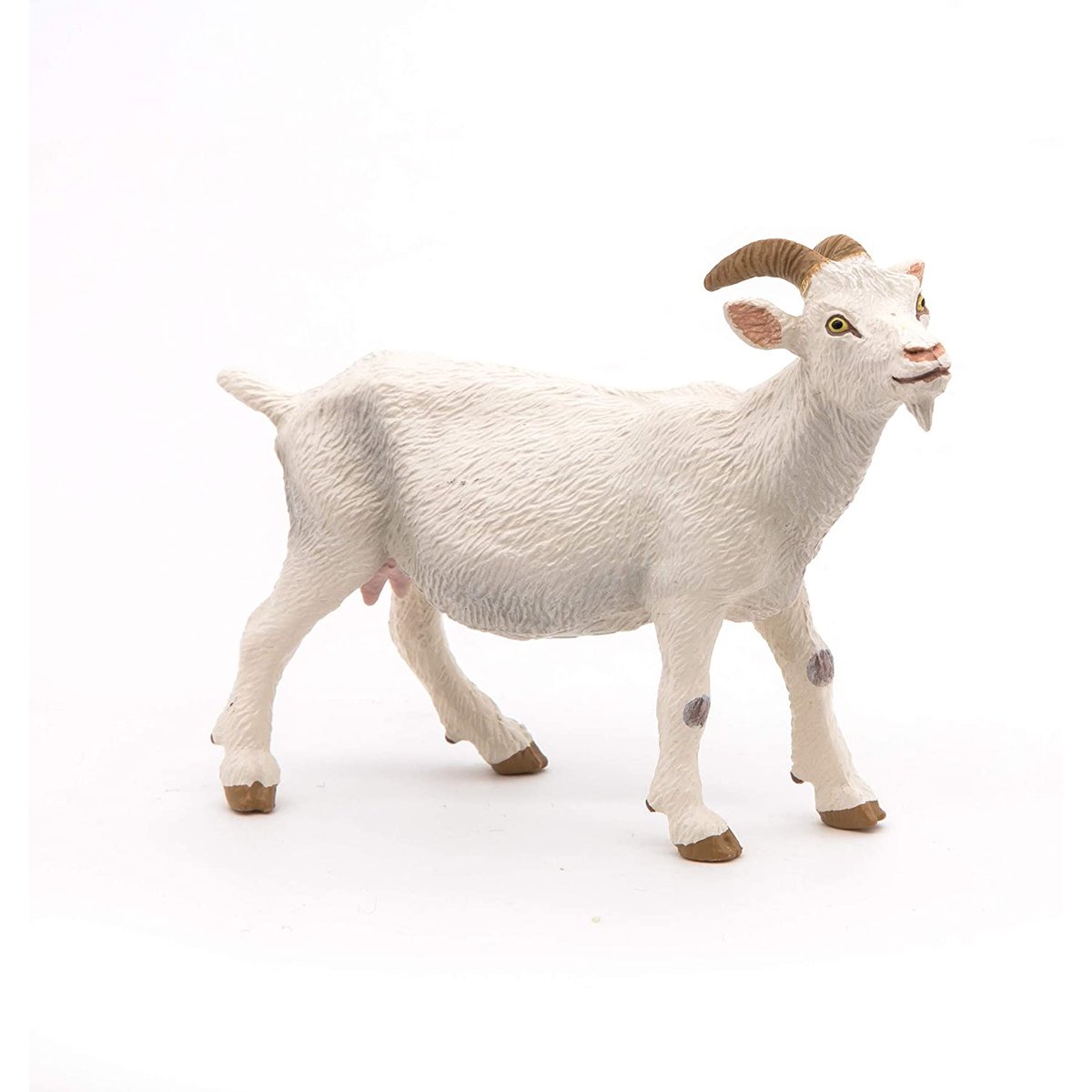 Figurine Chèvre blanche à cornes blanc, PAPO