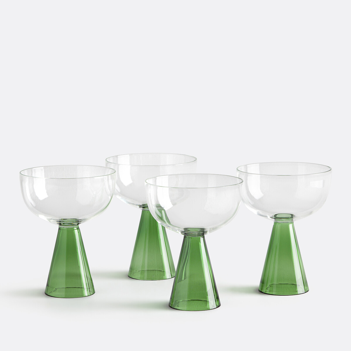 Lot 4 coupes en verre borosilicate, Tolla vert, LA REDOUTE INTERIEURS