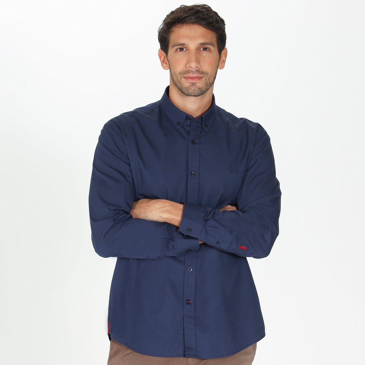 Chemise popeline manches longues en coton CROSBY marine, GENTLEMAN FARMER