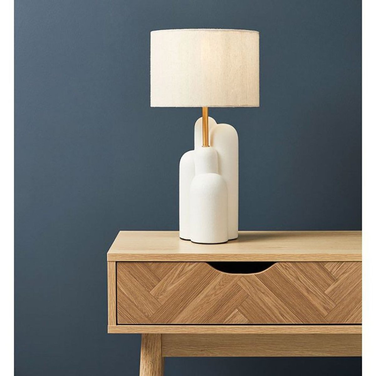 Lampe Céramique Dune Blanc Doré blanc, DECORATIE