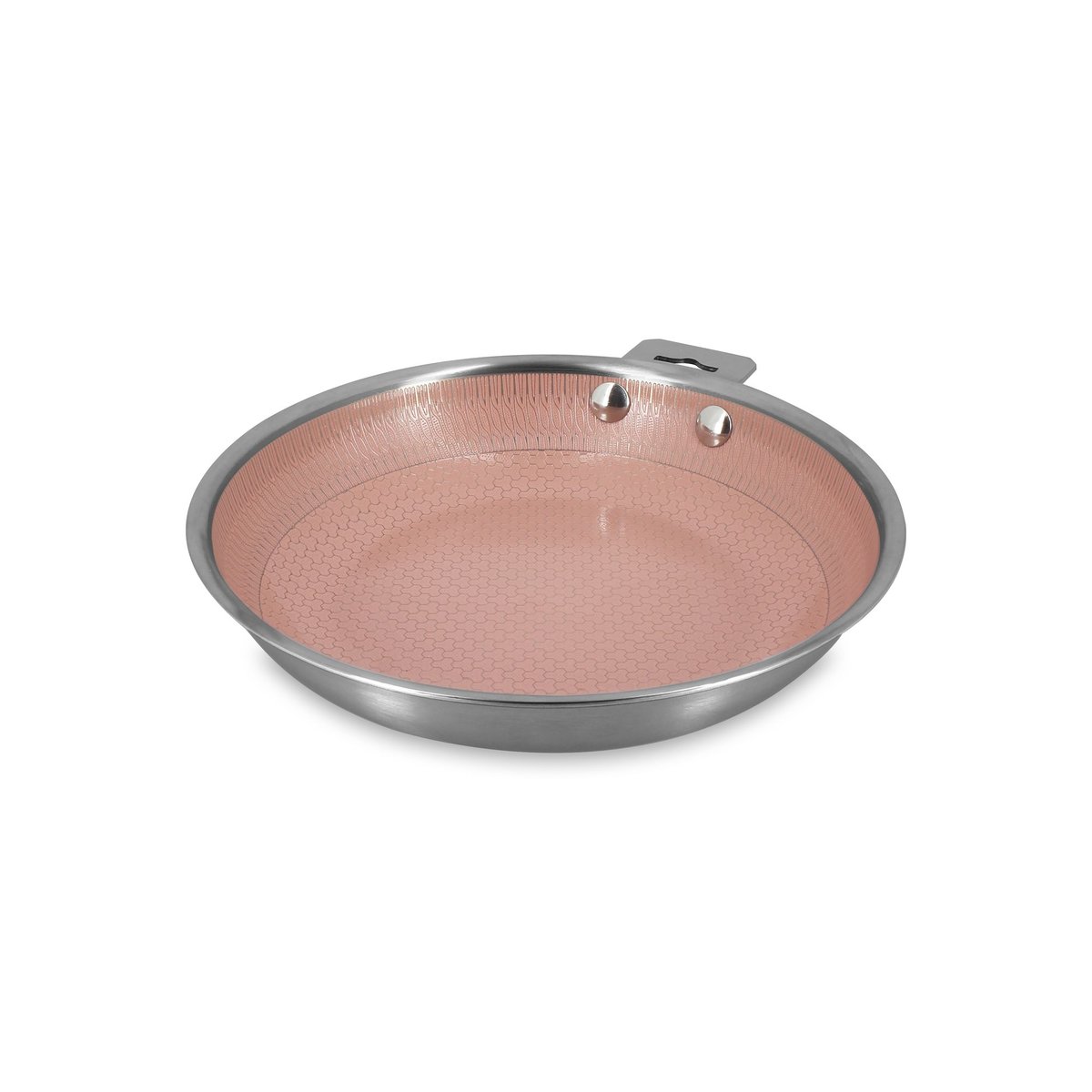 Poêle 24cm en acier inoxydable, AGLAE rose, MENASTYL