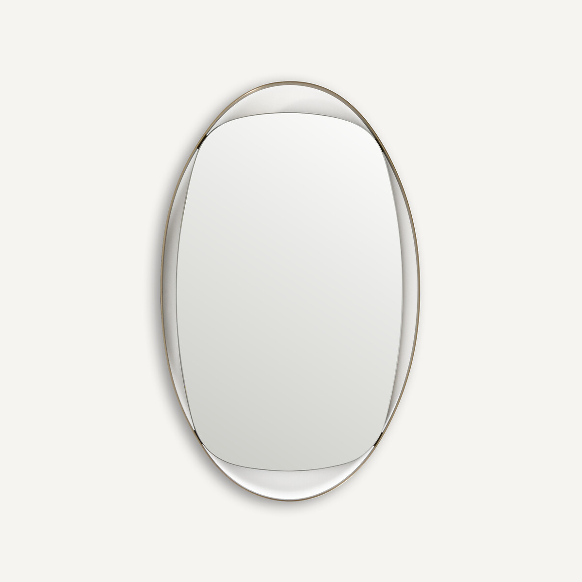 Miroir ovale en inox brossé, hauteur 76 cm, AVOLA champagne, AM.PM