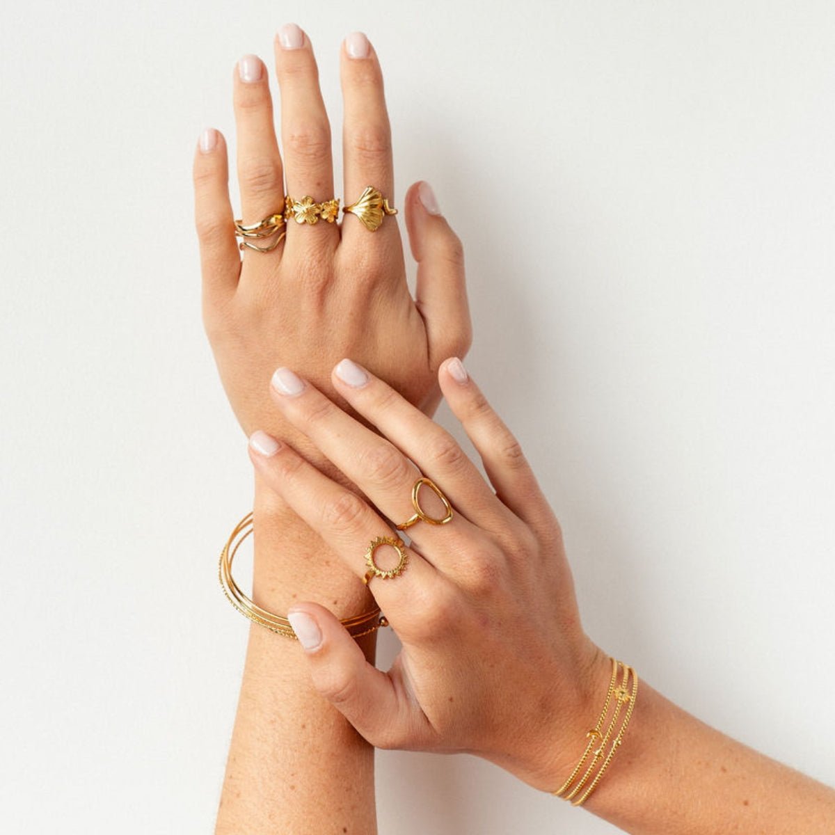 Bague cercle acier inoxydable doré, BALABOOSTE