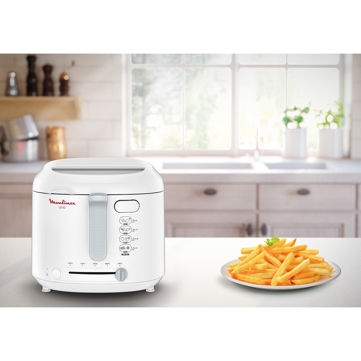 Friteuse compacte UNO AF203110 blanc, MOULINEX