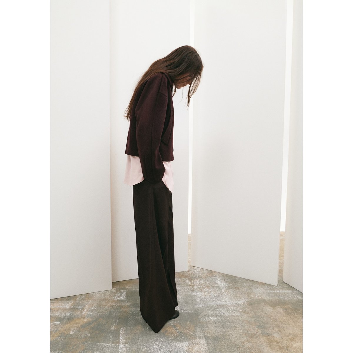 Veste laine col classique grenat, MANGO