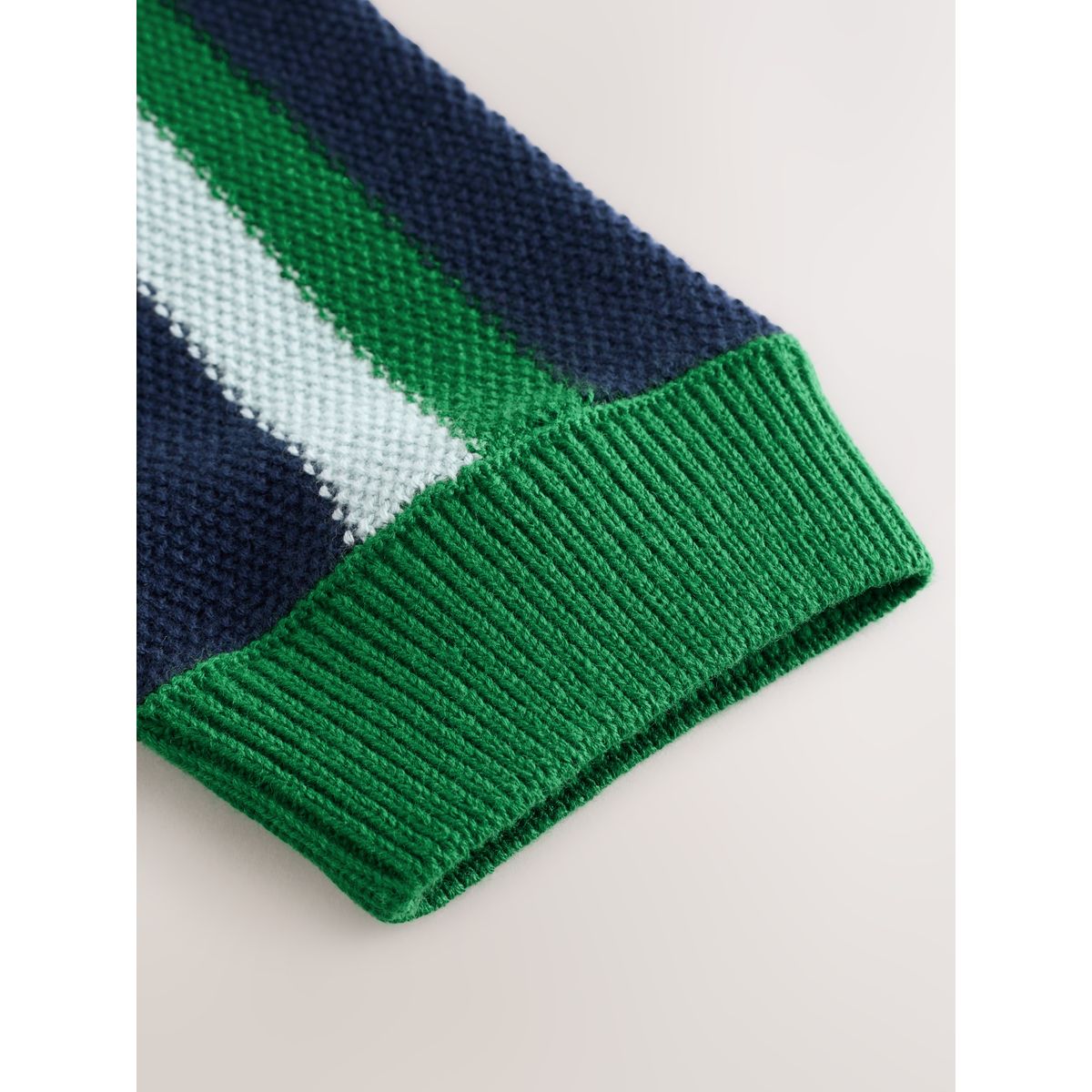 Polo en maille à rayures vert/bleu marine, NEXT