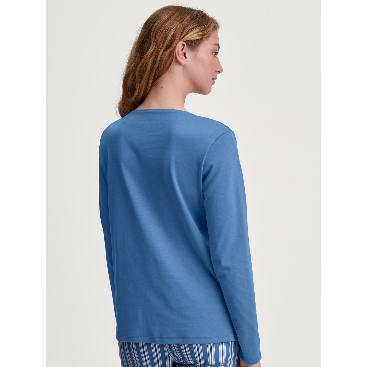 T-Shirt manches longues Coton FAVOURITES bleue, CALIDA