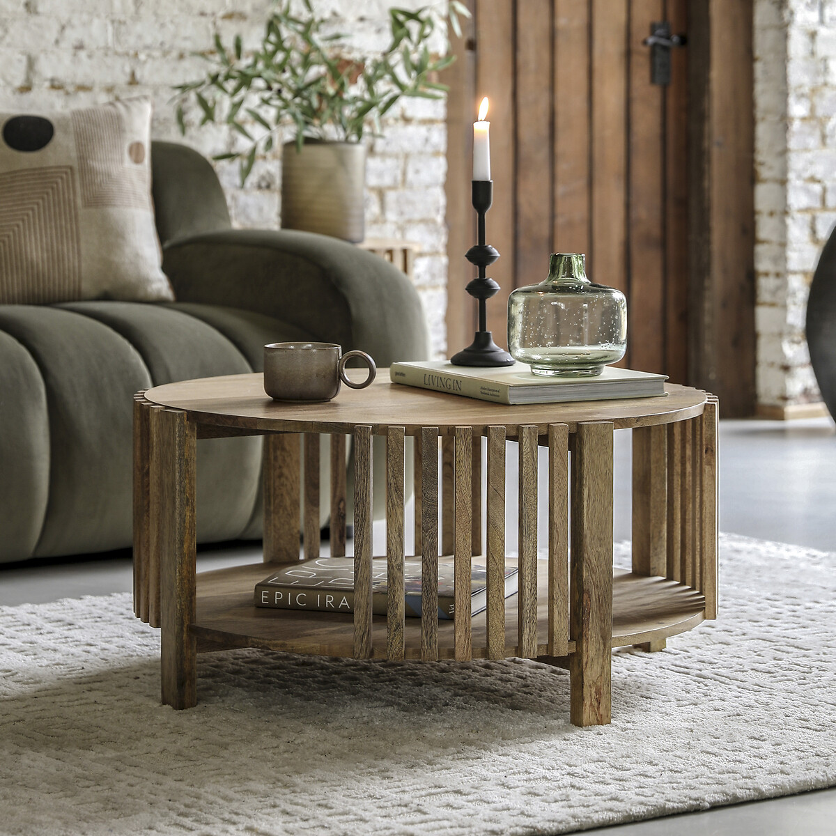 Harora Slatted Wood Storage Coffee Table acacia, SO'HOME