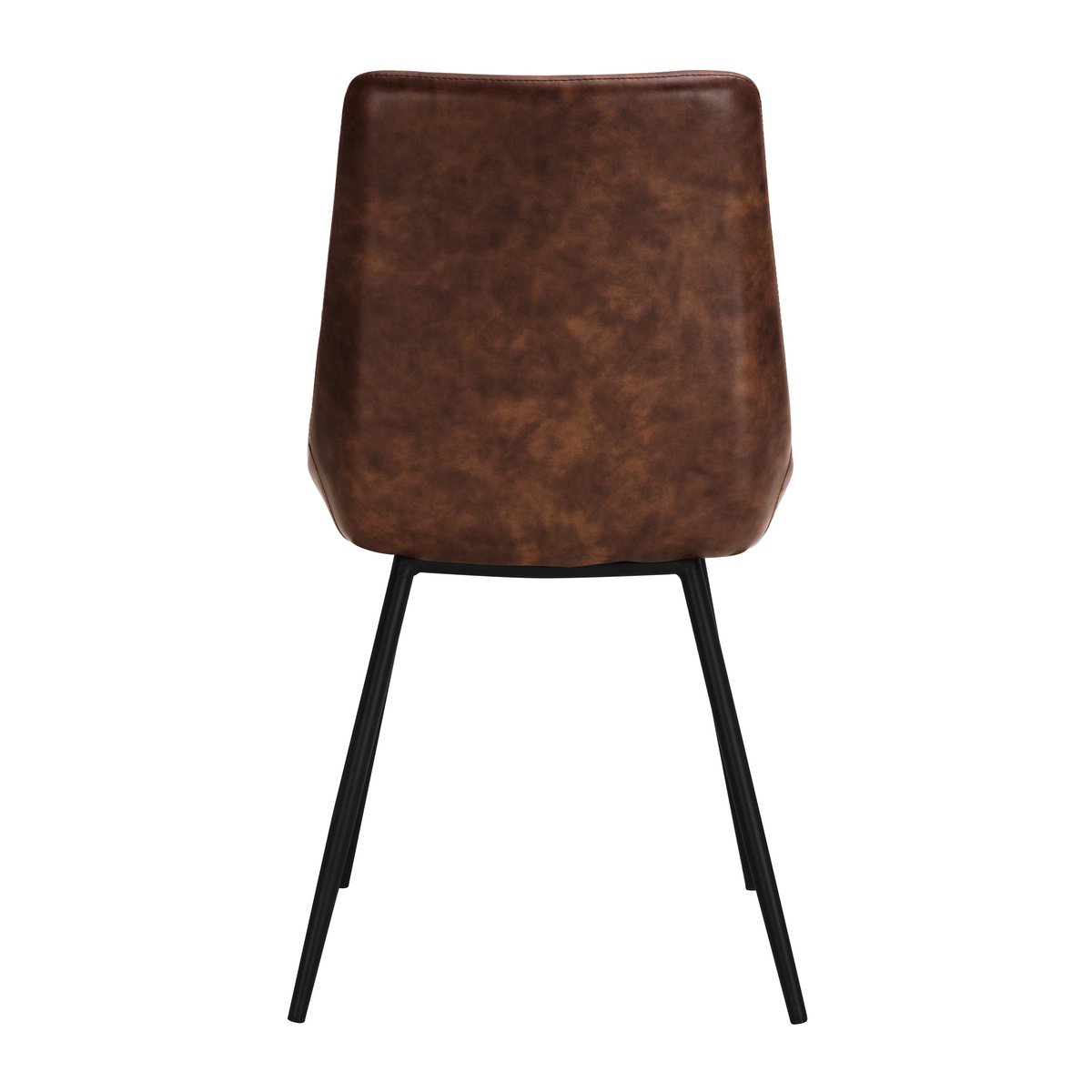Lot de 2 chaises en cuir synthétique - AUSTIN marron, MAISON PAVANE