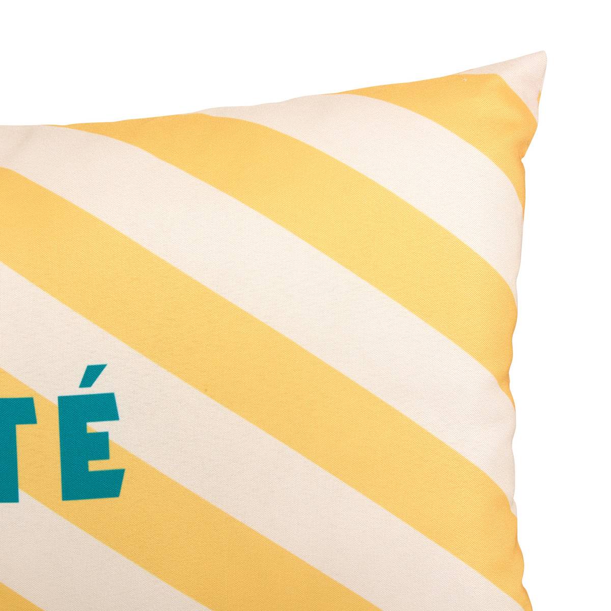 Coussin d'extérieur déhoussable déperlant POOLSIDE jaune, ATMOSPHERA