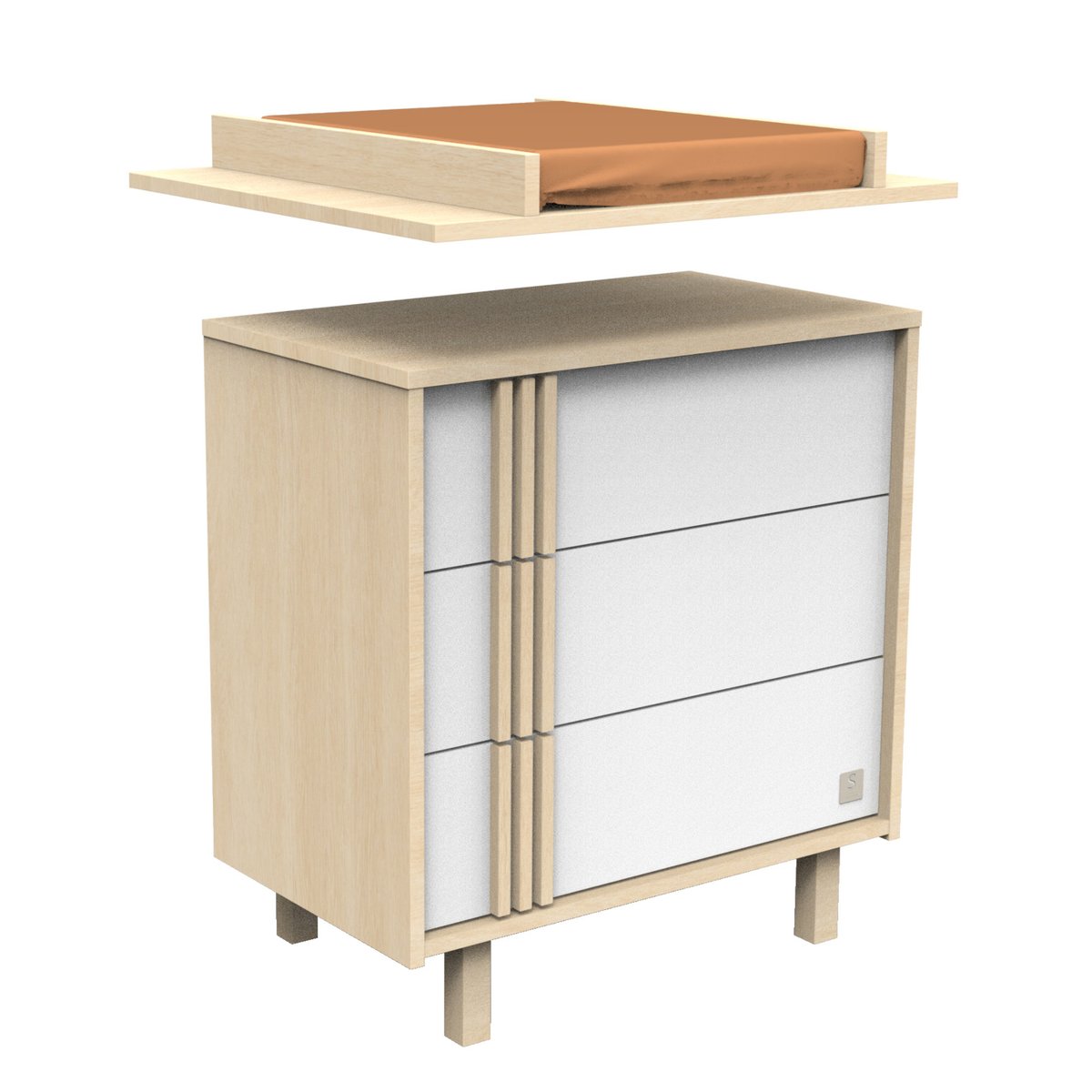 Plan à langer pour commode jusqu'à 15 kg marron, SAUTHON
