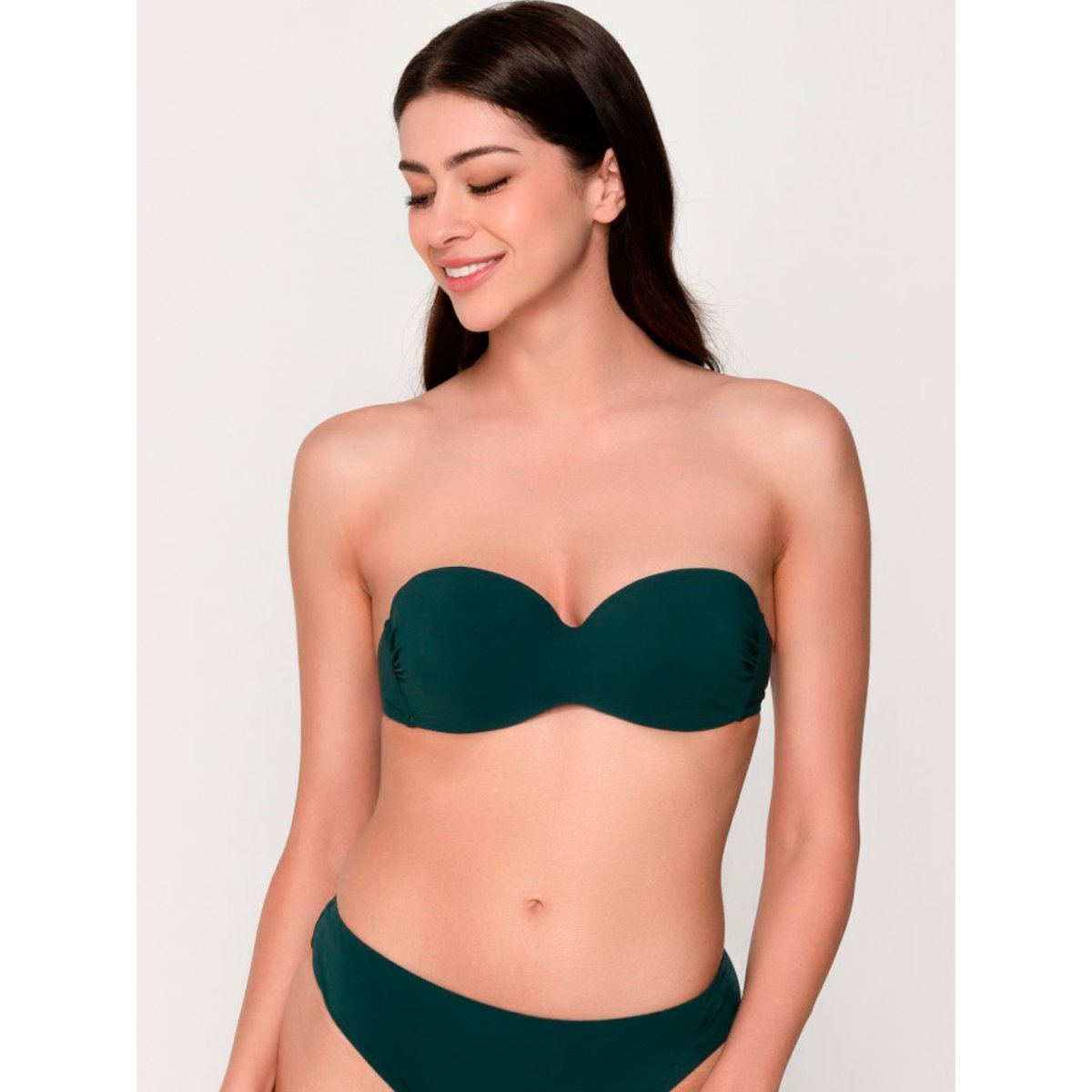Haut maillot de bain bandeau préformé BLUE SENSE vert, LUNA SPLENDIDA