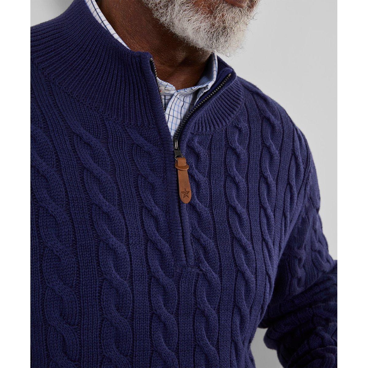 Sweat Col Cheminée en Maille Torsadée Charismatique bleu, JOE BROWNS
