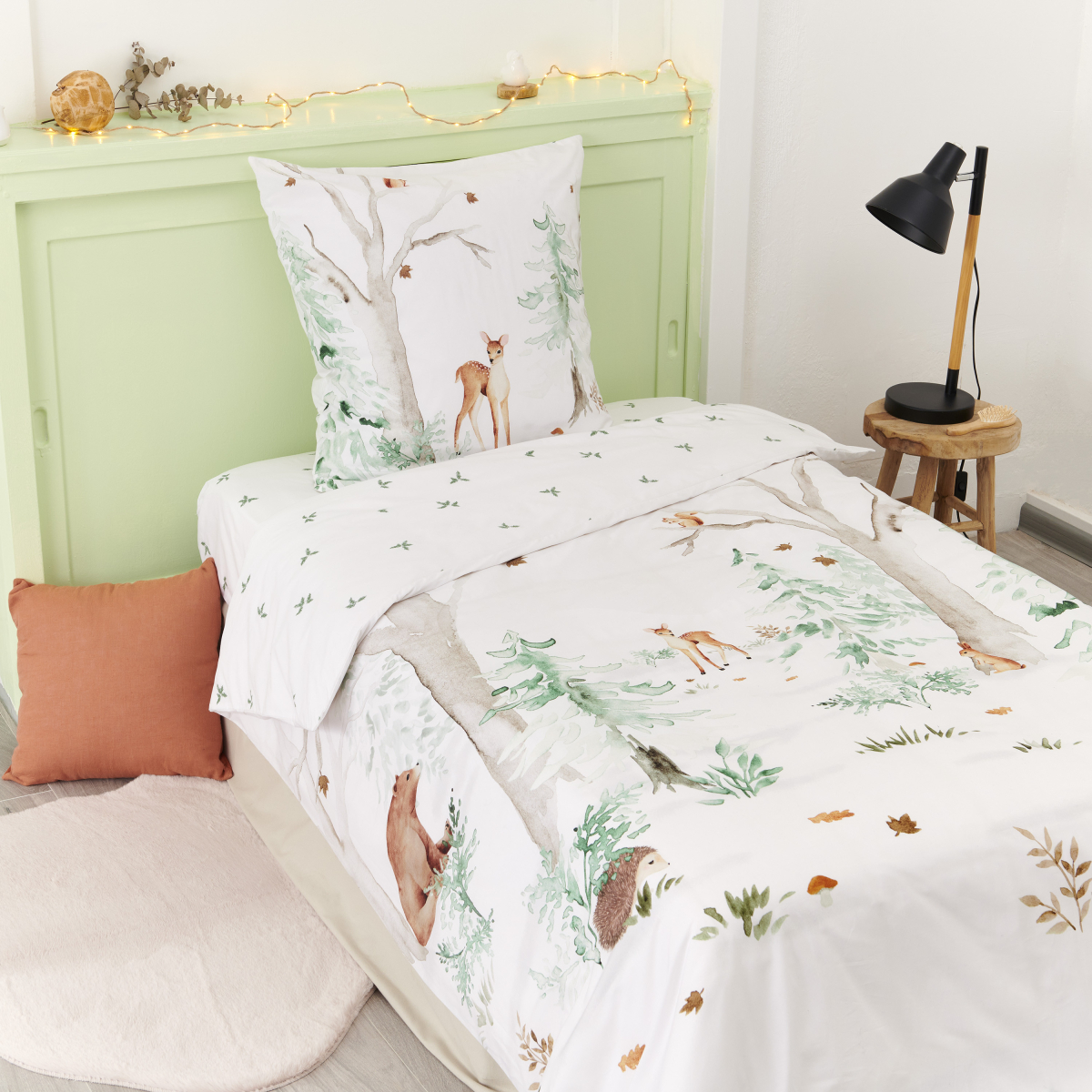 Drap housse Faon - Percale de coton motifs, TRADITION DES VOSGES