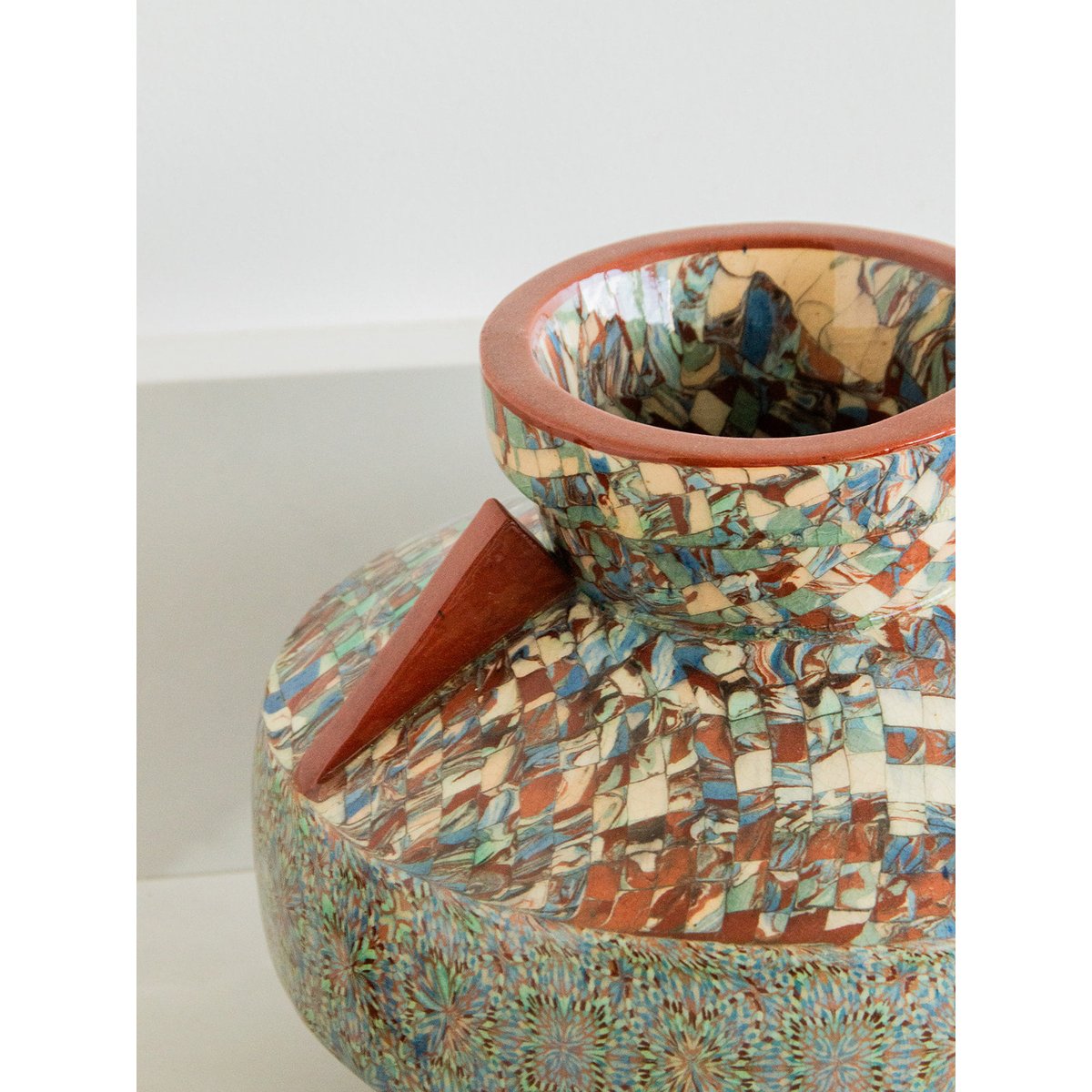 Vase Gerbino orangé Edmond N°28 - Bon état multicolore, DEBONGOUT