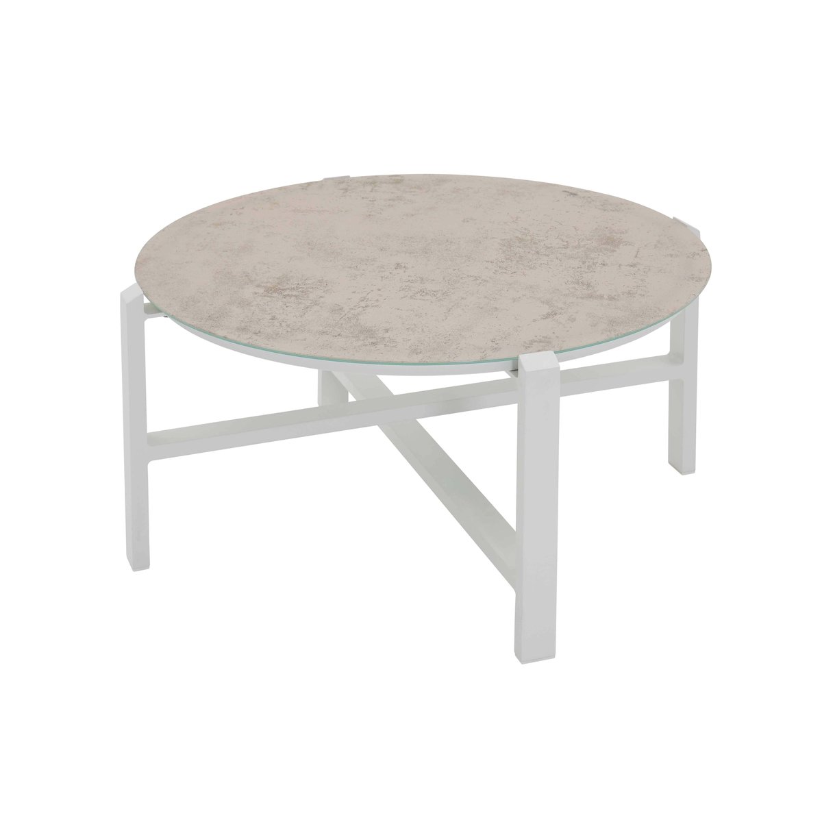 Salon de jardin 4 places en aluminium, LEKI blanc, OVIALA