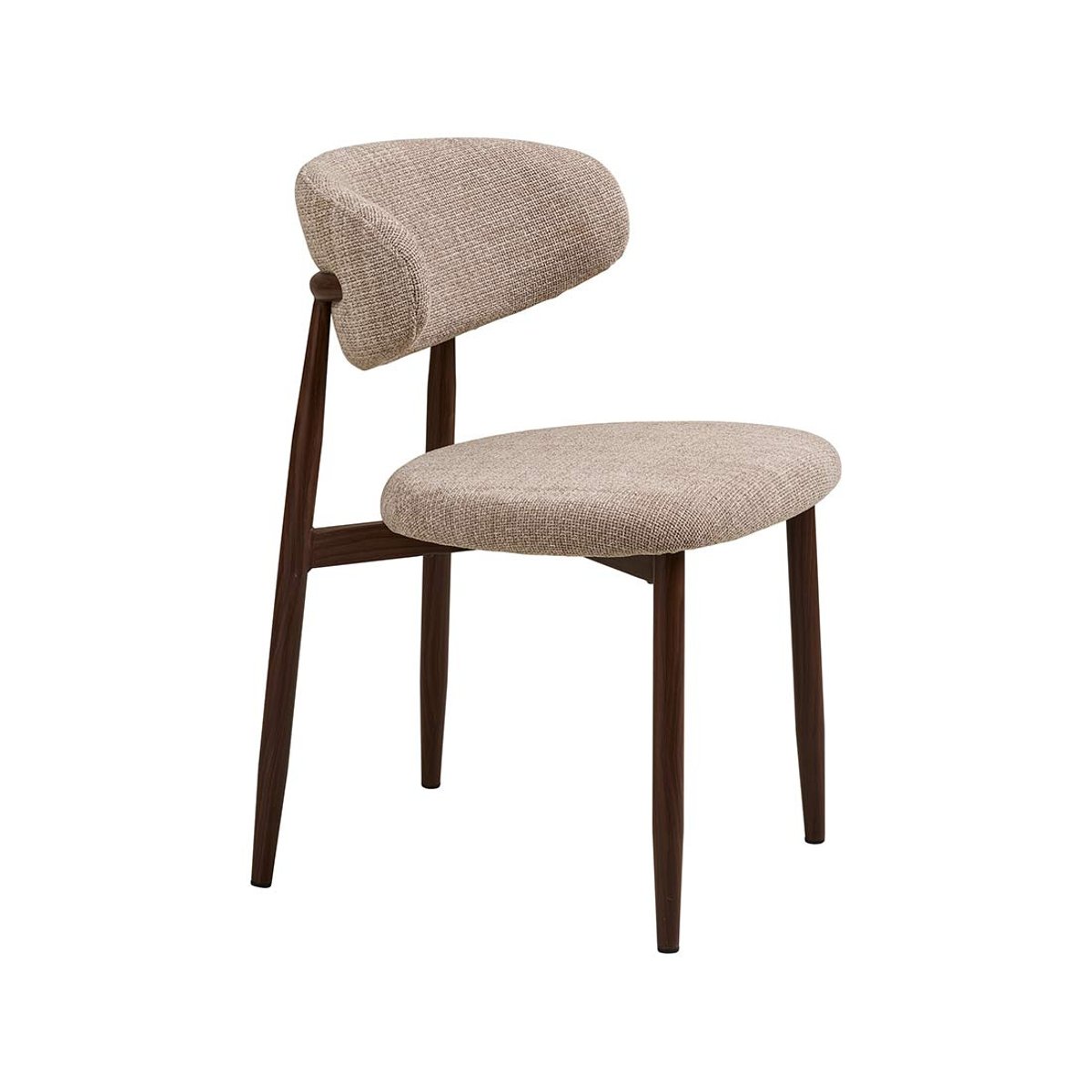 Lot de 2 chaises en tissu texturé, EDDIE marron / beige, BEST MOBILIER