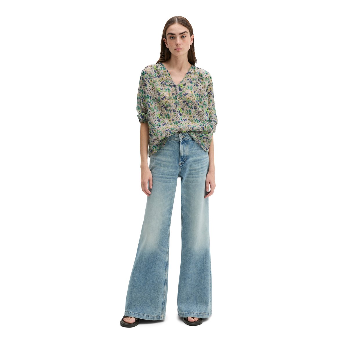 Blouse imprimée relaxed en viscose imprimée rose, MARC O'POLO