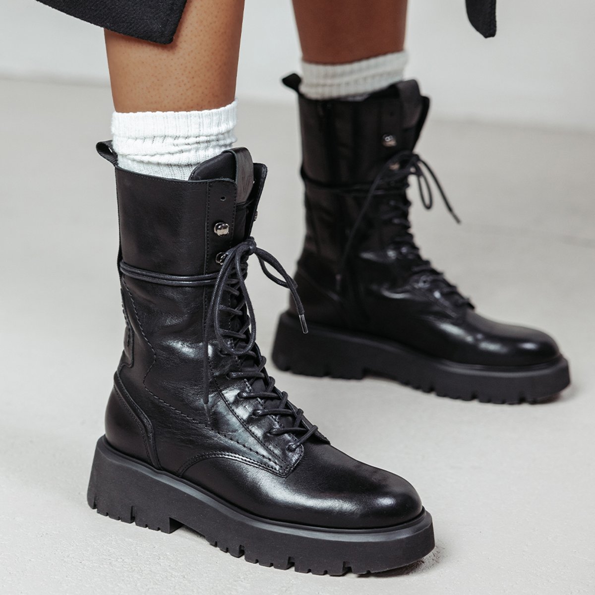 Boots en cuir ZIVA RAVE noir, VIA VAI
