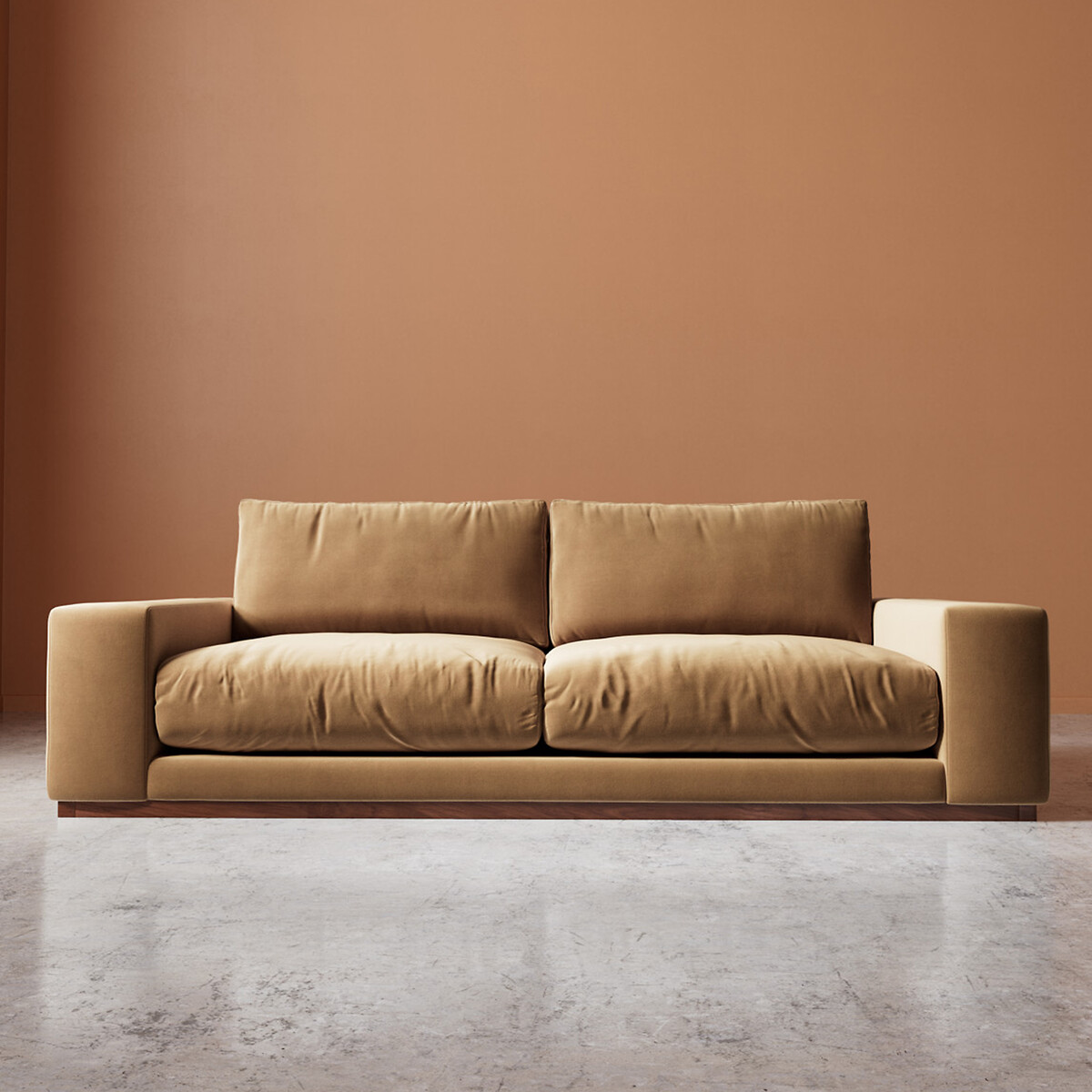 Denver Easy Velvet 2/3/4 Seater Sofa biscuit, SWOON