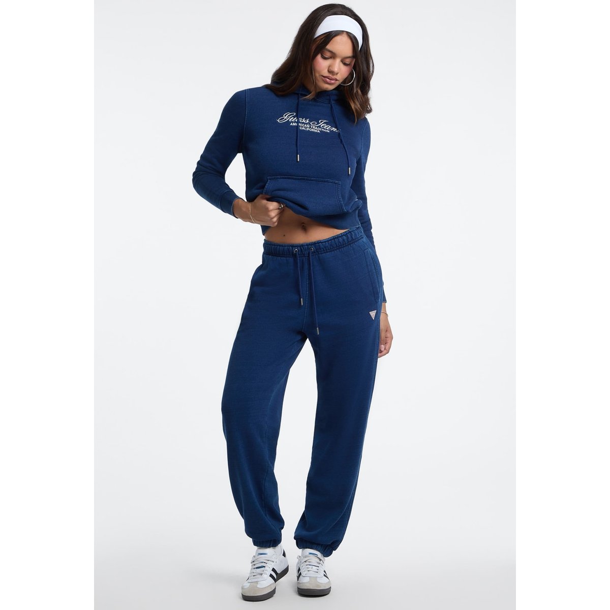 Sweat-Shirt À Capuche Avec Logo bleu, GUESS JEANS