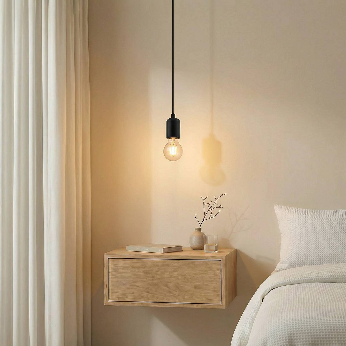 Suspension en aluminium moderne, Hattie noir, LINDBY