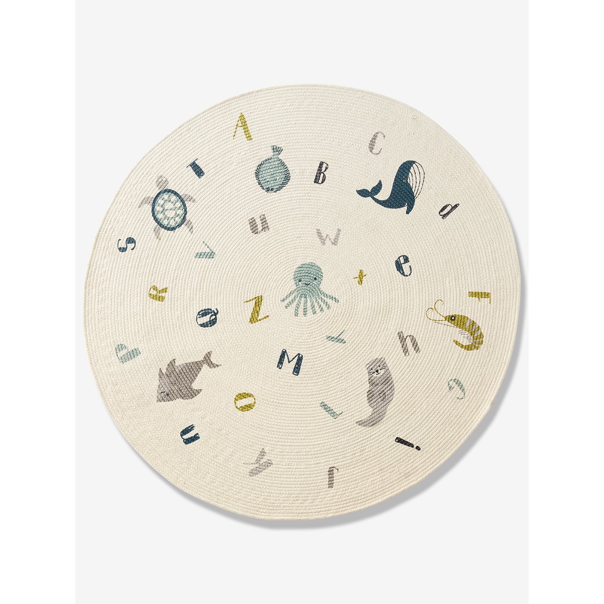 Tapis rond Abécédaire Marin ivoire, VERTBAUDET