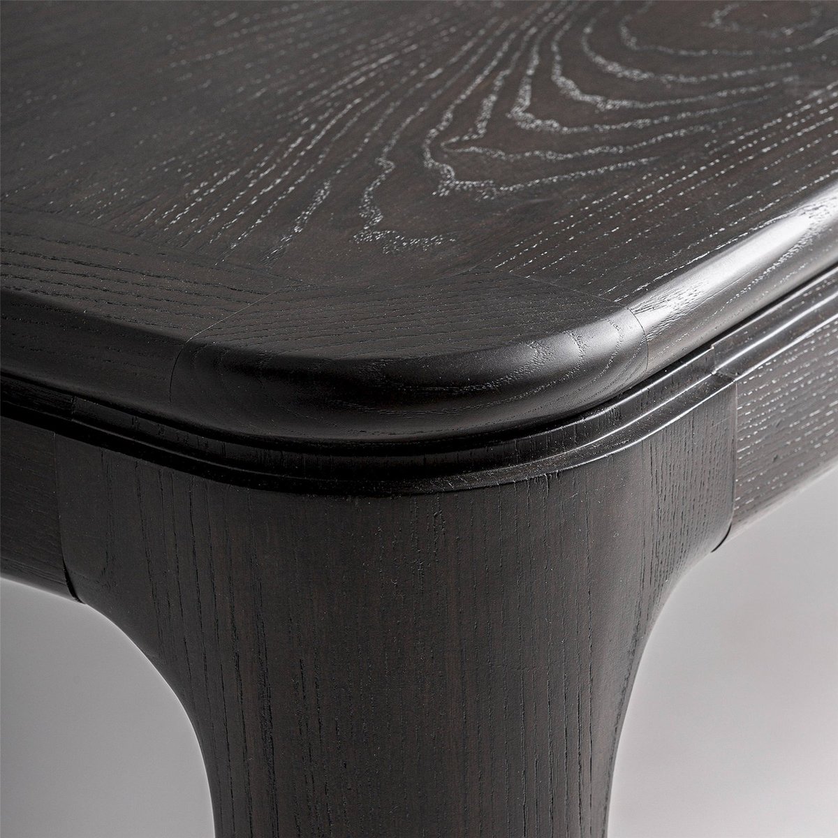 Table à manger extensible en frêne massif noir laqué, RECOLLECTION