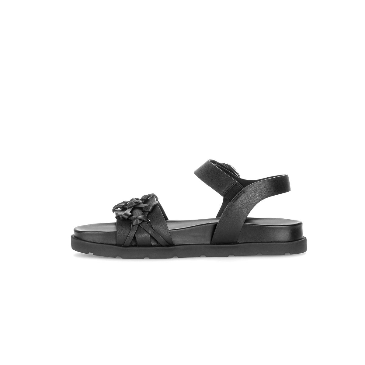 Sandales en cuir à talon compensé noir, GABOR