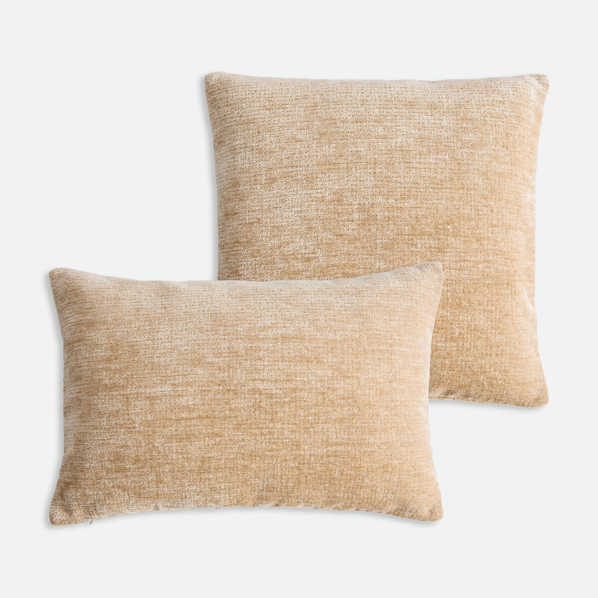 Housse de coussin, en velours texturé, BOCHA beige, LA REDOUTE INTERIEURS