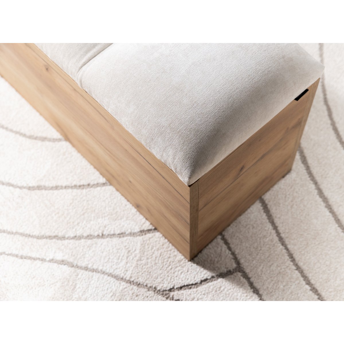 Bout de lit revêtement tissu lisse , KUMO gris clair, BOBOCHIC