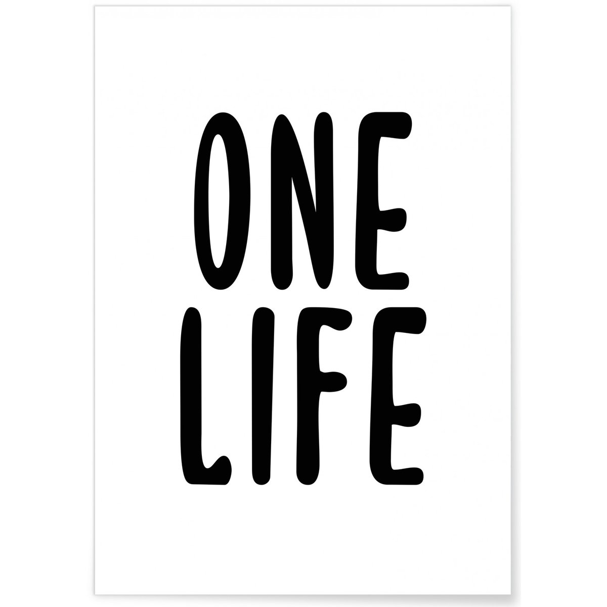 Affiche 'One life' 2 blanc, L'AFFICHERIE