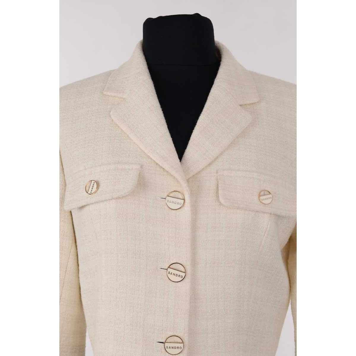 Veste - Très Bon État ecru, SANDRO