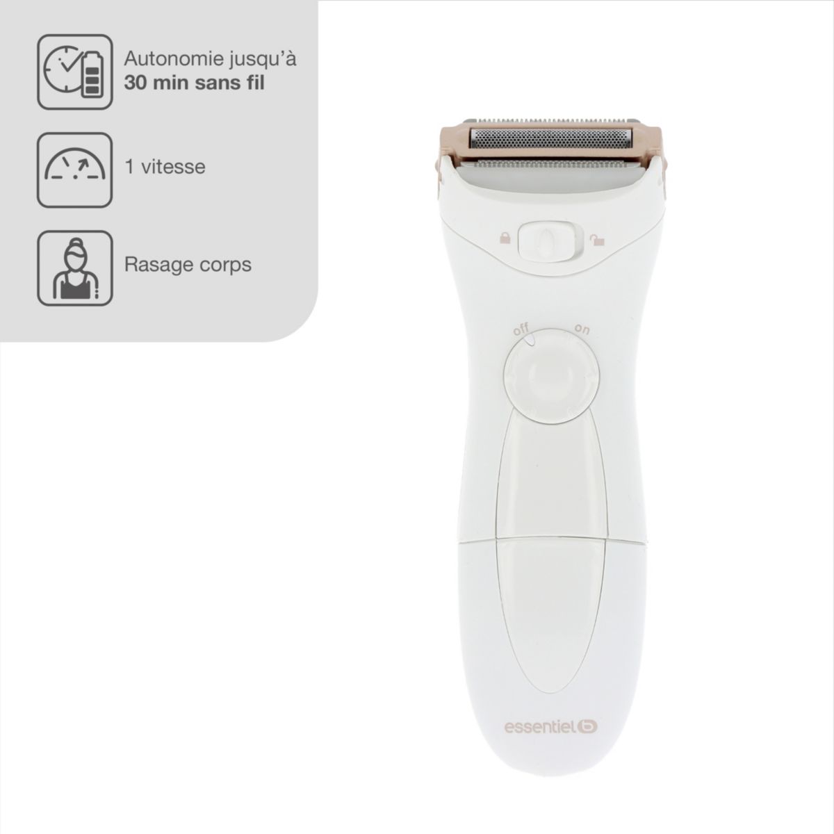 Rasoir électrique femme ERE 3 PEARL blanc, ESSENTIEL B