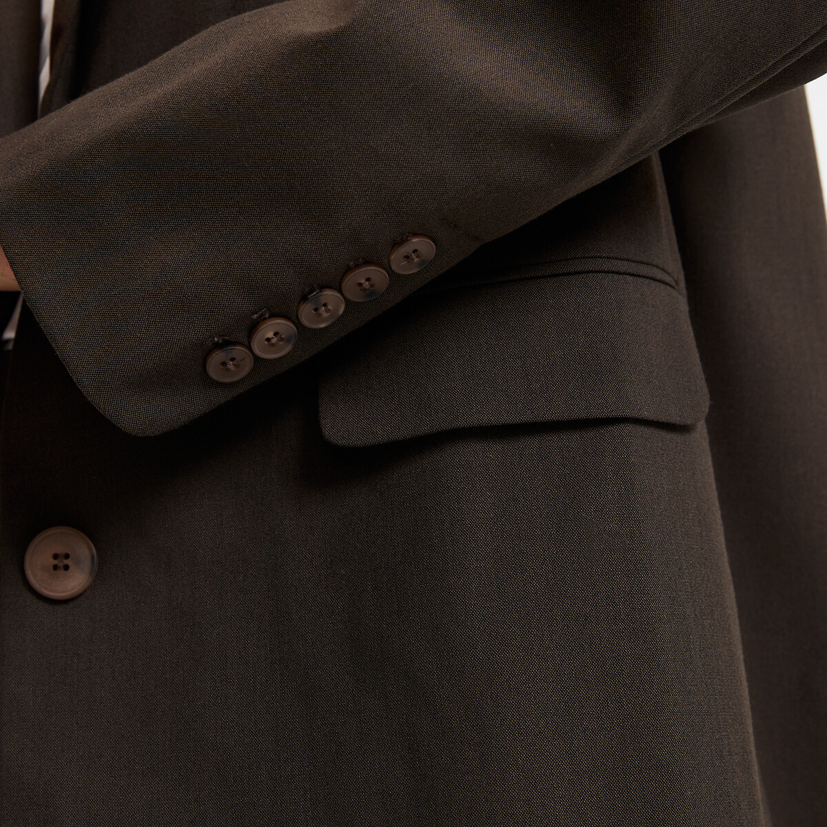 Blazer long oversize, ample, Signature CLÉANDRE marron, LA REDOUTE COLLECTIONS