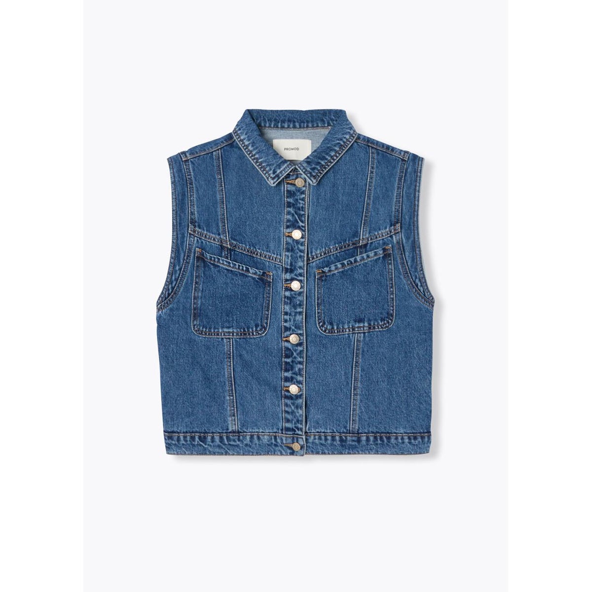 Veste jean sans manches LEONIE jean moyen, PROMOD